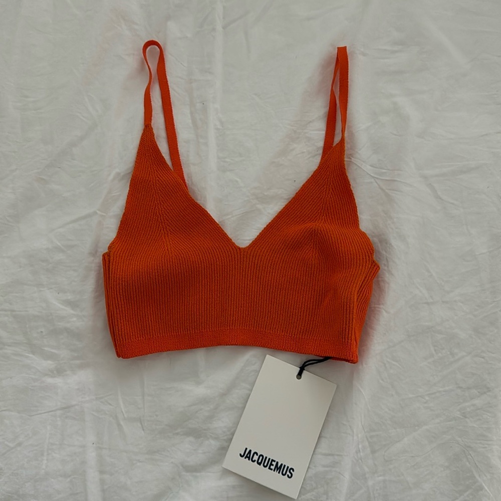jacquemus orange valensole knit bralette NWT